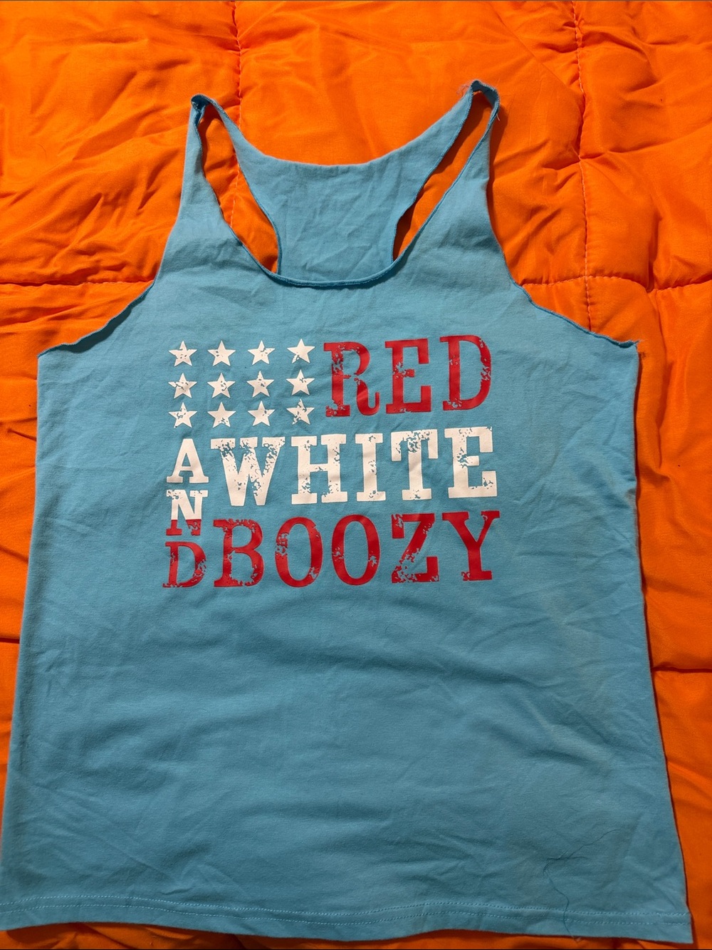 Patriotic Blue Graphic Tank Top - Red White n' Boozy